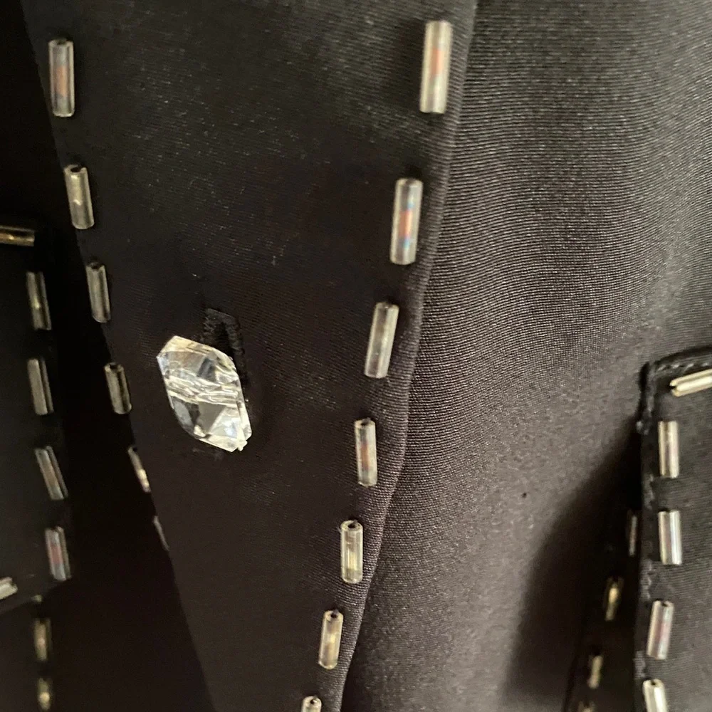 Vintage Black Shirt with Beaded Stitching - Picture 5 of 11